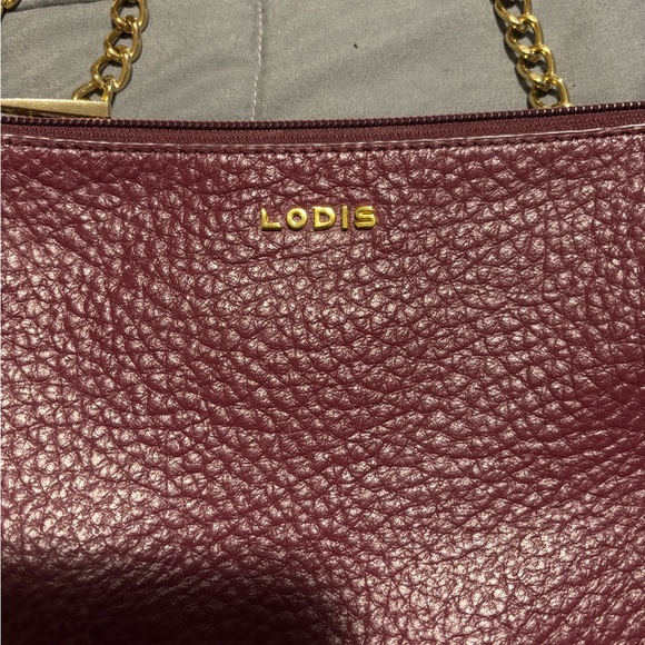 LODIS Burgundy Italian Pebbled Leather Emily 5 in 1 Convertible Bag - Picture 2 of 6